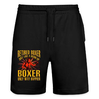 Boxeur à la retraite - Short de jogging bio TRAINER Stanley/Stella unisexe - noir - Devant - Nik (191cm) & Marisol (170cm)