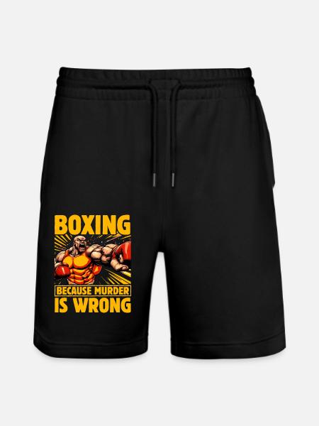 Boxing because murder is wrong - Stanley/Stella Trainer Unisex Organic Jogging Shorts - black