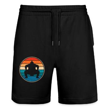 Sumo - Short de jogging bio TRAINER Stanley/Stella unisexe - noir - Devant - Nik (191cm) & Marisol (170cm)