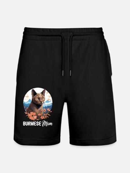 Burmese Cat Burma Katze - Stanley/Stella Trainer Unisex Organic Jogging Shorts - black