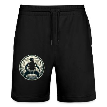 Sumo - Short de jogging bio TRAINER Stanley/Stella unisexe - noir - Devant - Nik (191cm) & Marisol (170cm)