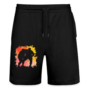Sumo - Short de jogging bio TRAINER Stanley/Stella unisexe - noir - Devant - Nik (191cm) & Marisol (170cm)