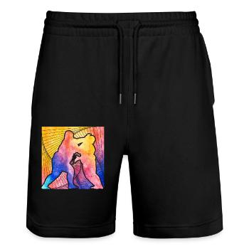 Sumo - Short de jogging bio TRAINER Stanley/Stella unisexe - noir - Devant - Nik (191cm) & Marisol (170cm)