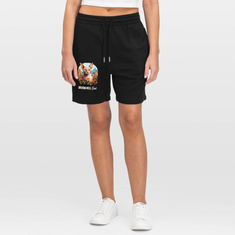Devon Rex Kätzchen Devon Rex Katze Stanley/Stella Unisex Bio Joggingshorts Trainer 