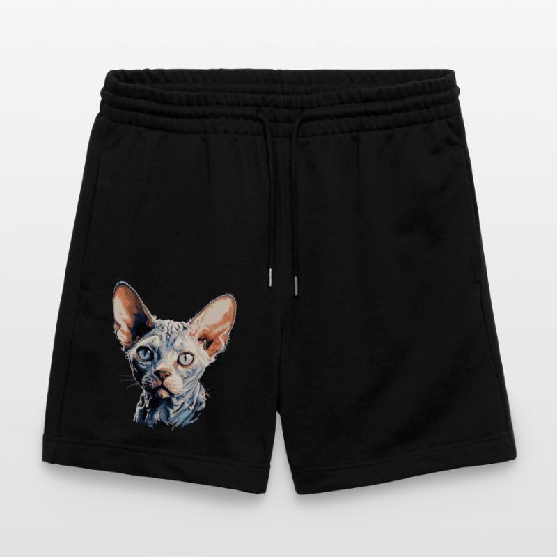 Devon Rex Kitten Devon Rex Cat Stanley/Stella Trainer Unisex Organic Jogging Shorts