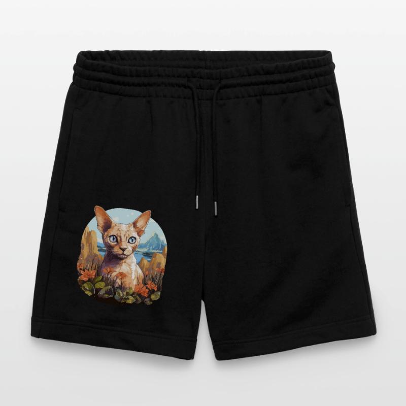 Devon Rex Kätzchen Devon Rex Katze Stanley/Stella Unisex Bio Joggingshorts Trainer 