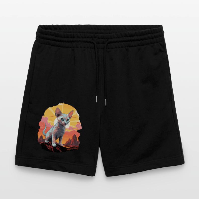 Devon Rex Kätzchen Devon Rex Katze Stanley/Stella Unisex Bio Joggingshorts Trainer 