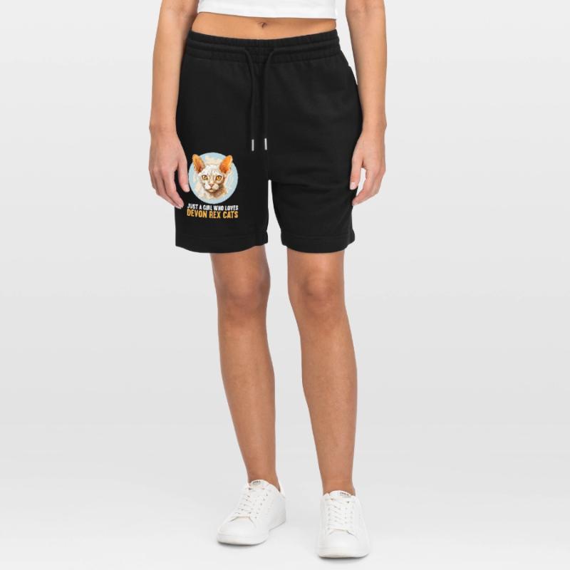 Devon Rex Kätzchen Devon Rex Katze Stanley/Stella Unisex Bio Joggingshorts Trainer 
