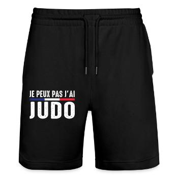 Je peux pas j'ai judo judoka Art Martial Japonais - Short de jogging bio TRAINER Stanley/Stella unisexe - noir - Devant - Nik (191cm) & Marisol (170cm)