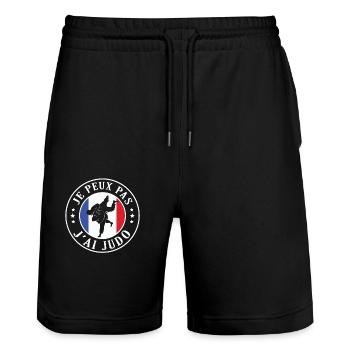 Je peux pas j'ai judo judoka Art Martial Japonais - Short de jogging bio TRAINER Stanley/Stella unisexe - noir - Devant - Nik (191cm) & Marisol (170cm)
