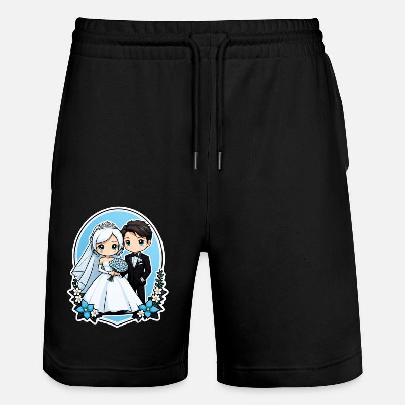 just married - pour mariage - Short de jogging bio TRAINER Stanley/Stella unisexe - noir