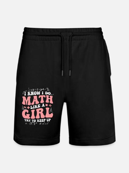 Math Genius Girl Power Statement - Stanley/Stella Trainer Unisex Organic Jogging Shorts - black