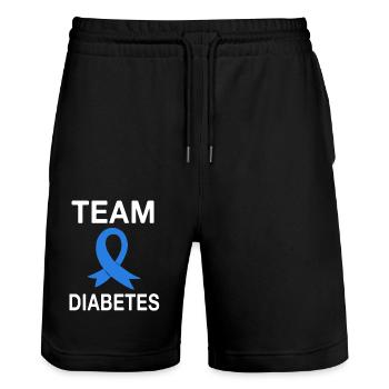 Team Diabetes - Stanley/Stella Trainer Unisex Organic Jogging Shorts - black - Front - Nik (191cm) & Marisol (170cm)