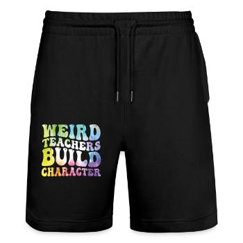 Seltsame Lehrer Lustige Schullehrer - Stanley/Stella Unisex Bio Joggingshorts Trainer  - Schwarz - Vorne - Nik (191cm) & Marisol (170cm)