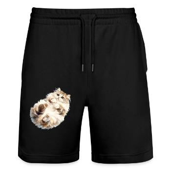 Ragamuffin Chaton Ragamuffin Chat - Short de jogging bio TRAINER Stanley/Stella unisexe - noir - Devant - Nik (191cm) & Marisol (170cm)