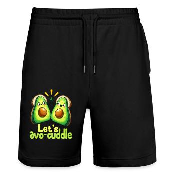 Let's cuddle avo cute motif - Stanley/Stella Trainer Unisex Organic Jogging Shorts - black - Front - Nik (191cm) & Marisol (170cm)