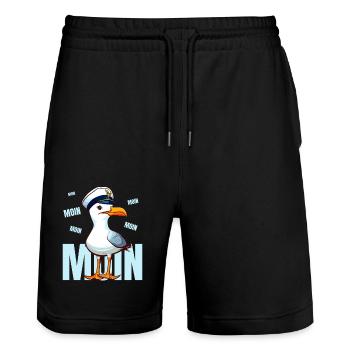 Hambourg Moin Mouette Sailor Lake Funny North Harbor - Short de jogging bio TRAINER Stanley/Stella unisexe - noir - Devant - Nik (191cm) & Marisol (170cm)