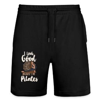 Pilates Instructor Teacher I Look - Stanley/Stella Unisex Bio Joggingshorts Trainer  - Schwarz - Vorne - Nik (191cm) & Marisol (170cm)