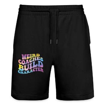 Seltsame Coaches Bilden Charakter Trainer - Stanley/Stella Unisex Bio Joggingshorts Trainer  - Schwarz - Vorne - Nik (191cm) & Marisol (170cm)