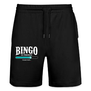 Bingo Joueur Bingo En cours - Short de jogging bio TRAINER Stanley/Stella unisexe - noir - Devant - Nik (191cm) & Marisol (170cm)
