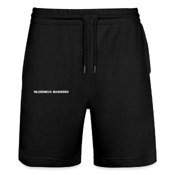 Wandern - Wilderness Wanderer - Stanley/Stella Unisex Bio Joggingshorts Trainer  - Schwarz - Vorne - Nik (191cm) & Marisol (170cm)