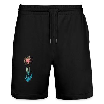 Blume Natur Botanik - Stanley/Stella Unisex Bio Joggingshorts Trainer  - Schwarz - Vorne - Nik (191cm) & Marisol (170cm)