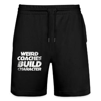 Seltsame Coaches Bilden Charakter Coach - Stanley/Stella Unisex Bio Joggingshorts Trainer  - Schwarz - Vorne - Nik (191cm) & Marisol (170cm)