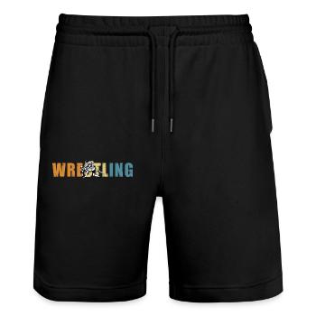 Lutte - Short de jogging bio TRAINER Stanley/Stella unisexe - noir - Devant - Nik (191cm) & Marisol (170cm)