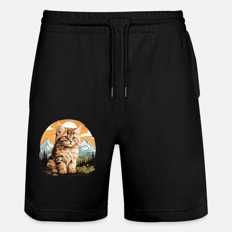 Chat Sibérien Sibirische Katze - Short de jogging bio TRAINER Stanley/Stella unisexe - noir