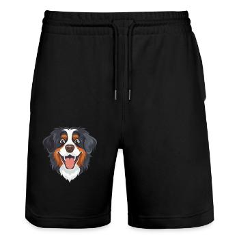 Bernedoole Illustration de dessin animé - Short de jogging bio TRAINER Stanley/Stella unisexe - noir - Devant - Nik (191cm) & Marisol (170cm)
