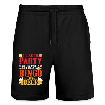 Bingo Player Beer I Like To Party - Stanley/Stella Trainer Unisex Organic Jogging Shorts - black - Front - Nik (191cm) & Marisol (170cm)