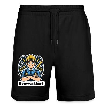Ouvrier du bâtiment - Short de jogging bio TRAINER Stanley/Stella unisexe - noir - Devant - Nik (191cm) & Marisol (170cm)
