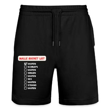 Malle Bucket List Party Junggesellenabschied - Stanley/Stella Unisex Bio Joggingshorts Trainer  - Schwarz - Vorne - Nik (191cm) & Marisol (170cm)