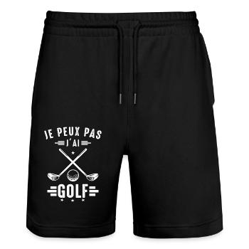 Ich kann nicht haben Ich habe Golf Golfer Golfer Golfer - Stanley/Stella Unisex Bio Joggingshorts Trainer  - Schwarz - Vorne - Nik (191cm) & Marisol (170cm)