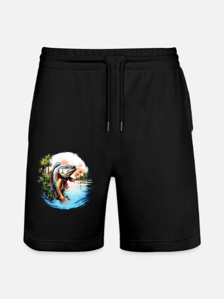 Bass Fish - Stanley/Stella Trainer Unisex Organic Jogging Shorts - black