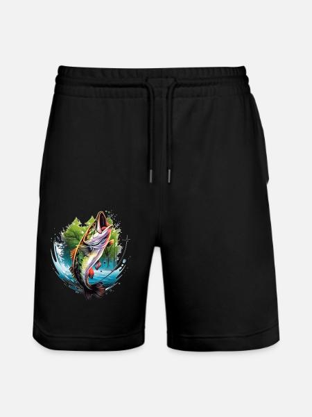 Bass Fish - Stanley/Stella Trainer Unisex Organic Jogging Shorts - black