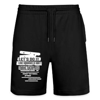 peace for paris jokes dove of peace 60s family - Stanley/Stella Unisex Bio Joggingshorts Trainer  - Schwarz - Vorne - Nik (191cm) & Marisol (170cm)
