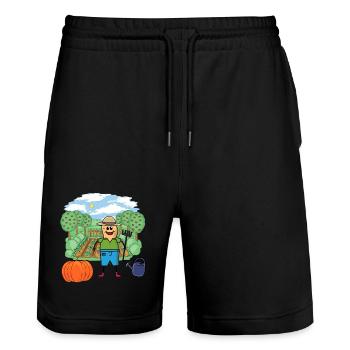 Jardinier Arachide Légumes Citrouille Octobre - Short de jogging bio TRAINER Stanley/Stella unisexe - noir - Devant - Nik (191cm) & Marisol (170cm)