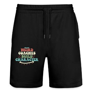 Seltsame Coaches Bilden Charakter Trainer - Stanley/Stella Unisex Bio Joggingshorts Trainer  - Schwarz - Vorne - Nik (191cm) & Marisol (170cm)