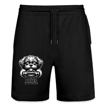 Crazy Shih Tsu chien gamefreak gamers - Short de jogging bio TRAINER Stanley/Stella unisexe - noir - Devant - Nik (191cm) & Marisol (170cm)