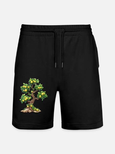 Lemon Tree, Natural Idyll, Refreshment - Stanley/Stella Trainer Unisex Organic Jogging Shorts - black