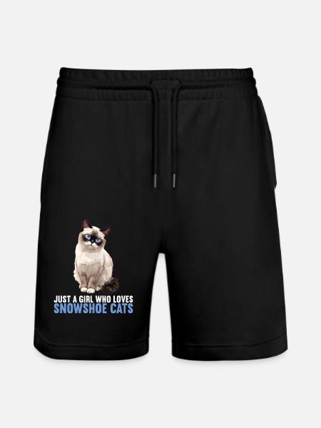 Snowshoe Kitten Snowshoe Cat - Stanley/Stella Trainer Unisex Organic Jogging Shorts - black