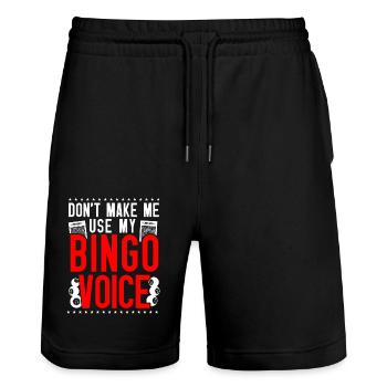 Bingo Player Don't Make Me Use My - Stanley/Stella Unisex Bio Joggingshorts Trainer  - Schwarz - Vorne - Nik (191cm) & Marisol (170cm)