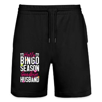 Bingo Player Husband Wife Hello - Stanley/Stella Trainer Unisex Organic Jogging Shorts - black - Front - Nik (191cm) & Marisol (170cm)