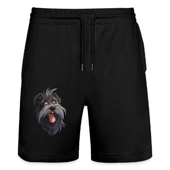 Skye Terrier | Cartoon Artwork - Stanley/Stella Unisex Bio Joggingshorts Trainer  - Schwarz - Vorne - Nik (191cm) & Marisol (170cm)