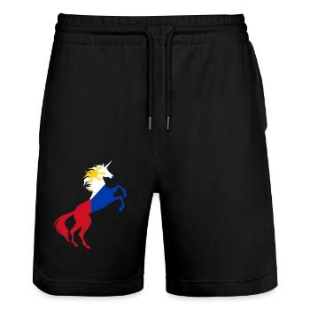T-Shirt Licorne Drapeau Philippines Licorne Magique - Short de jogging bio TRAINER Stanley/Stella unisexe - noir - Devant - Nik (191cm) & Marisol (170cm)