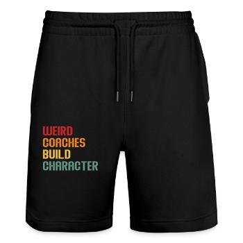 Seltsame Coaches Bilden Charakter Coach - Stanley/Stella Unisex Bio Joggingshorts Trainer  - Schwarz - Vorne - Nik (191cm) & Marisol (170cm)