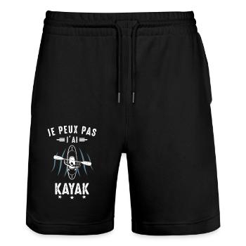 Ich kann nicht Kajak Kajakfahrer Kanu Paddel - Stanley/Stella Unisex Bio Joggingshorts Trainer  - Schwarz - Vorne - Nik (191cm) & Marisol (170cm)