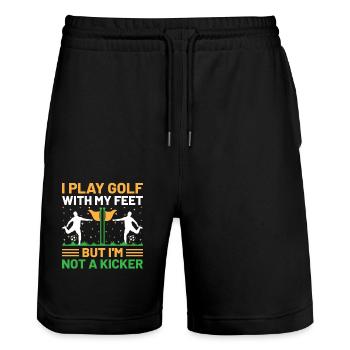 Footgolf Joueur Foot Golf Jouer Footgolfers Foot - Short de jogging bio TRAINER Stanley/Stella unisexe - noir - Devant - Nik (191cm) & Marisol (170cm)