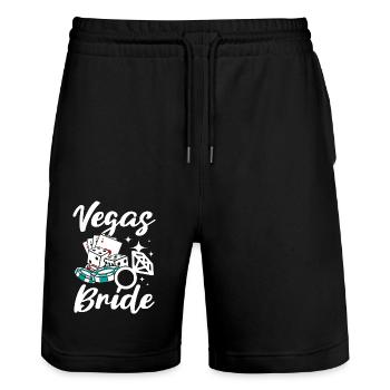 Bridal Shower Team Bride Bridesmaid Vegas Bride - Stanley/Stella Unisex Bio Joggingshorts Trainer  - Schwarz - Vorne - Nik (191cm) & Marisol (170cm)